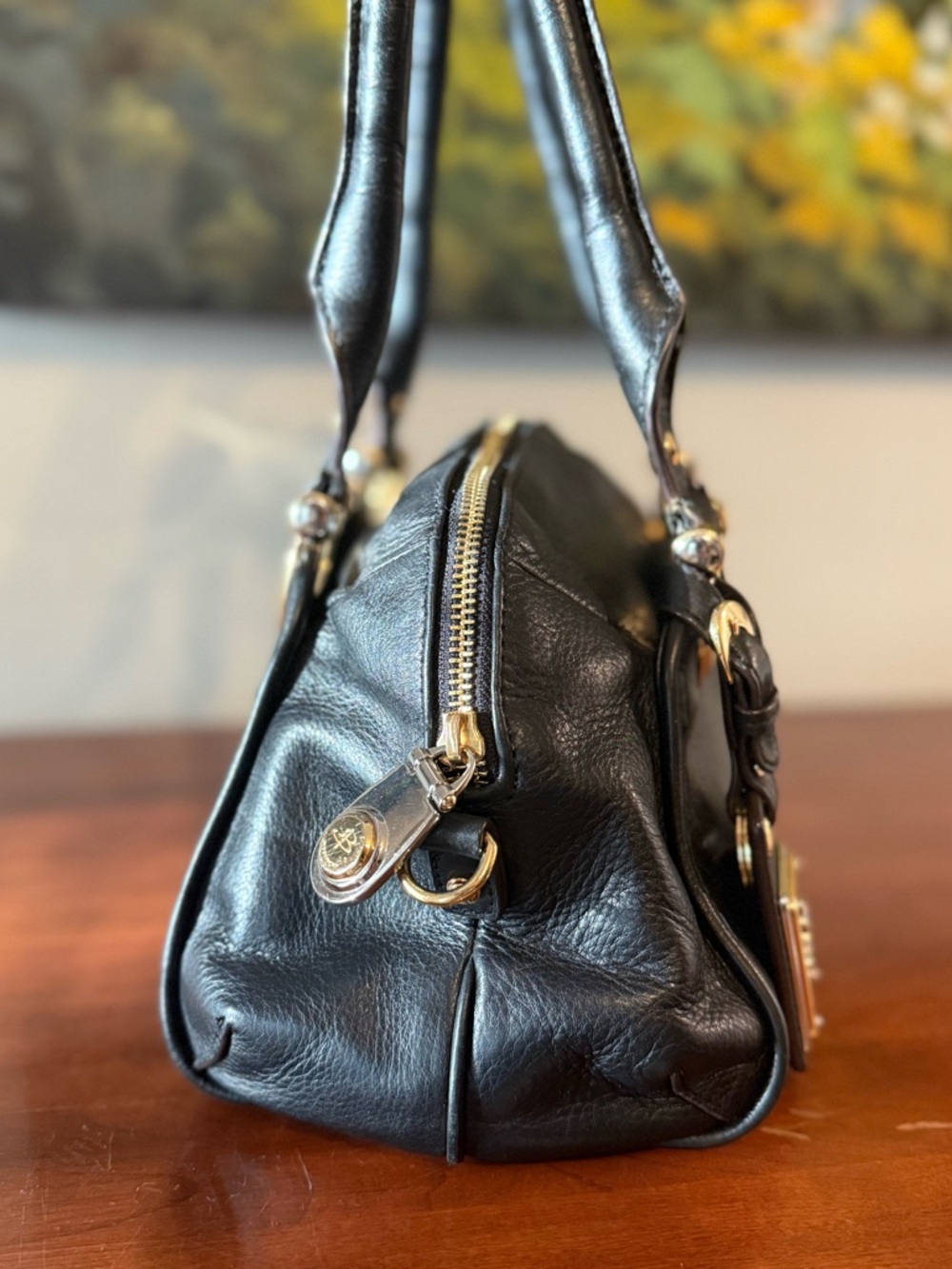 🖤 B. Makowsky Butter Soft Black Leather Bowling / Doctor’s Bag 🖤 - Picture 2 of 14